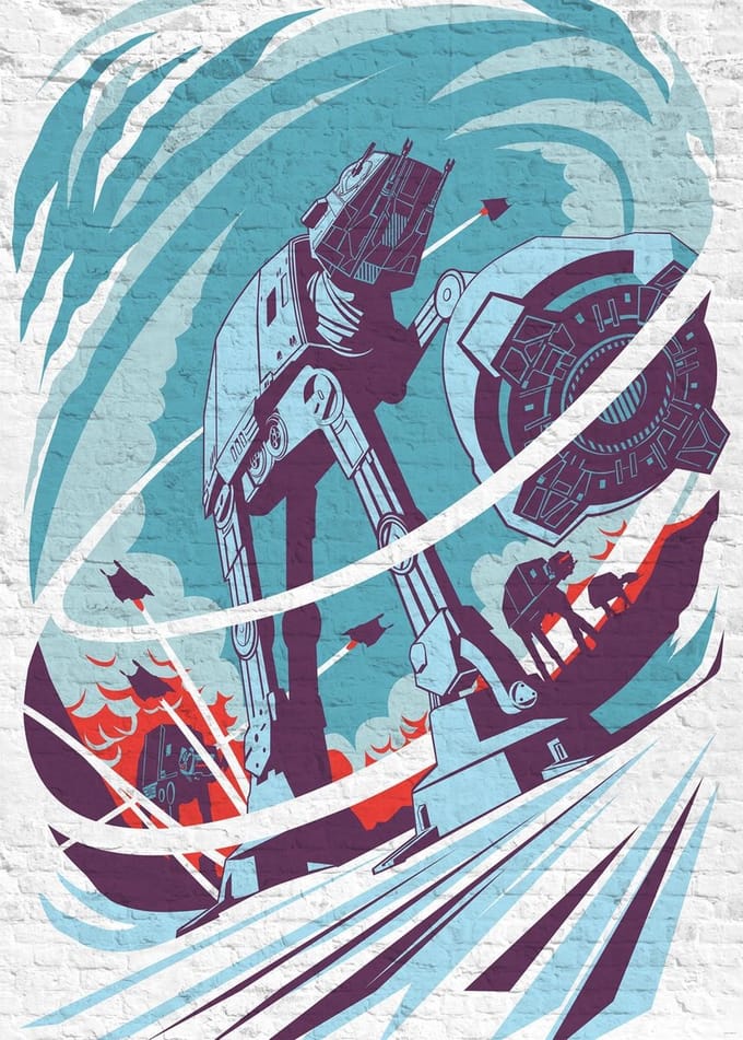 Fotobehang - Star Wars Classic Concrete Hoth 200x280cm - Vliesbehang