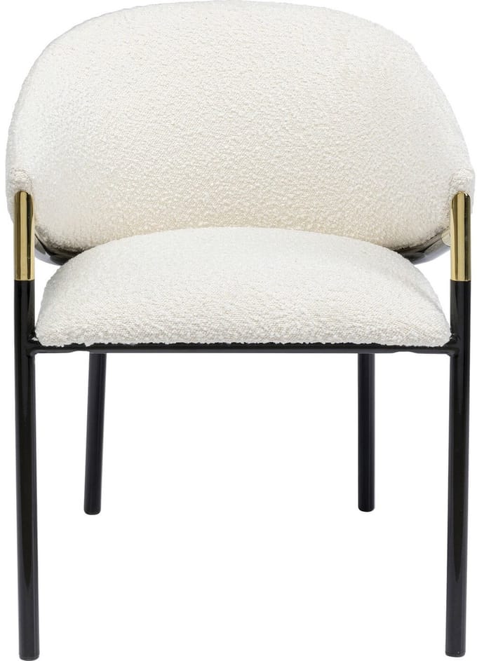 Stoel met armleuningen Boulevard Boucle creme Kare Design