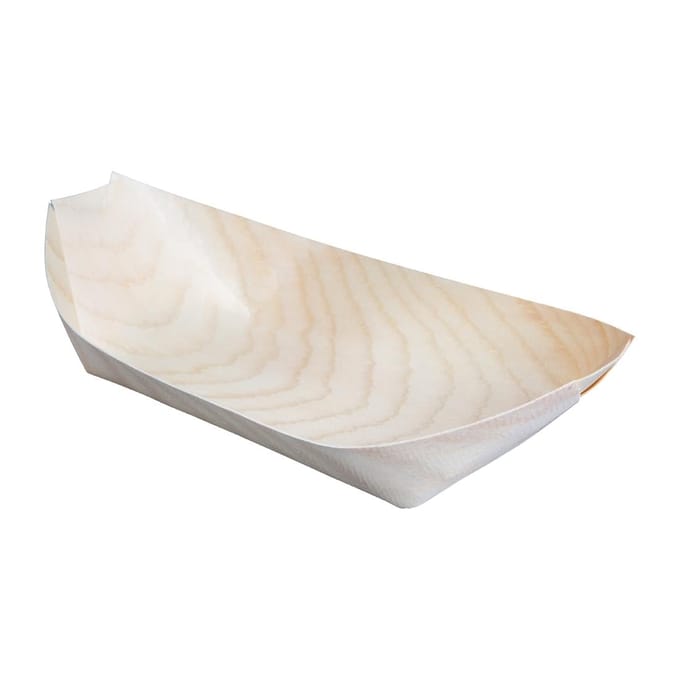 Fiesta Compostable biologisch afbreekbare houten serveerbootjes 190mm (100 stuks)