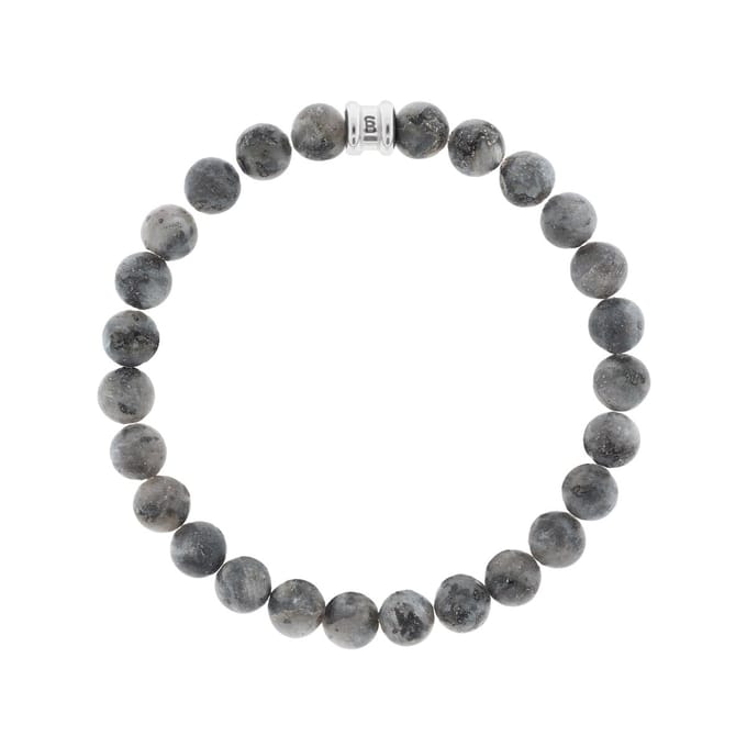 STEEL & BARNETT - Kralenarmband Heren - Larvikiet - Maat M