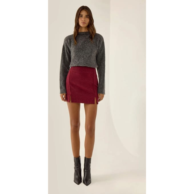 Hoge Taille Minirok met Split