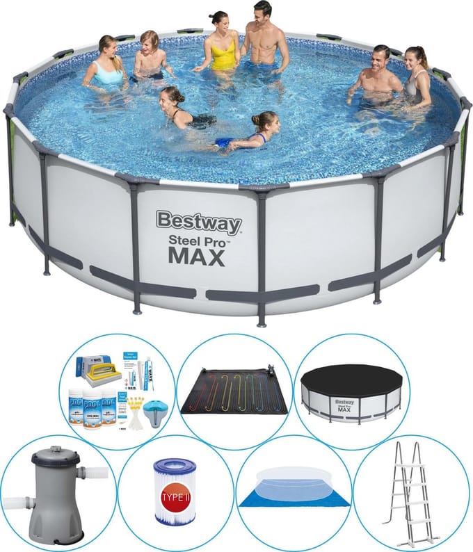 Steel Pro MAX Rond 457x122 cm - Zwembad Combi Deal