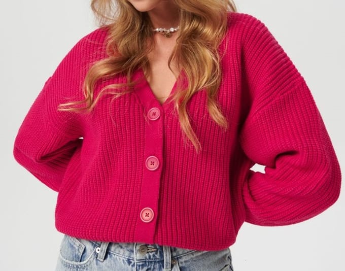 Starry Indigo - Dames Trui | Fuchsia | Maat XXS