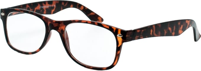 HIP Leesbril wayfarer donker havanna +1.0