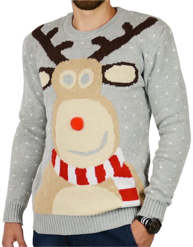 Zolta - Kersttrui - Renifer - Grijs - Maat M