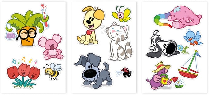 Woezel & Pip - Muursticker A4 set