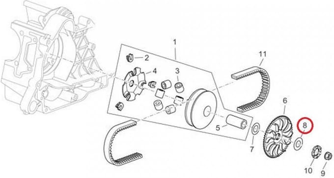 originele hardware voor derbi 125 boulevard scooter 2003-2012 433391 nieuw