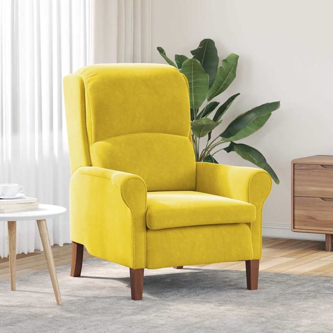 vidaXL - Fauteuil - Geel - Fluweel