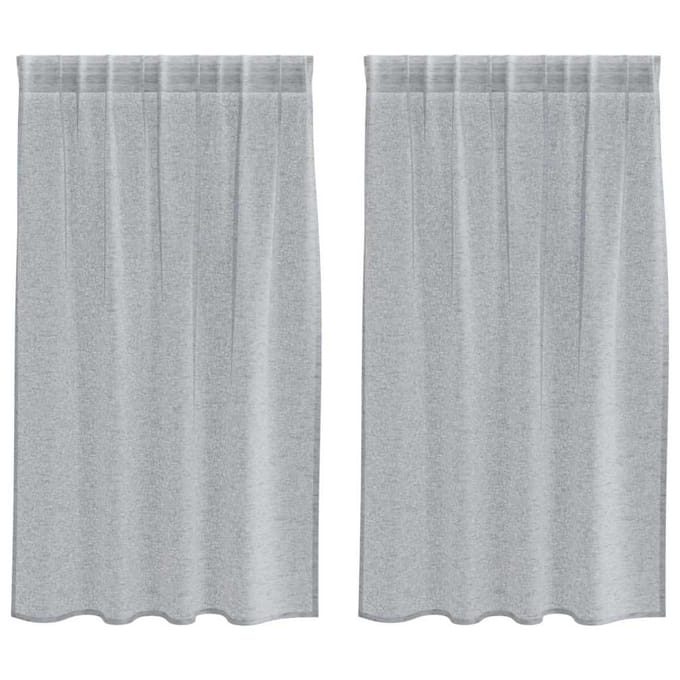 vidaXL Voile Gordijn 2 st Donkergrijs 140 x 140 cm Polyester