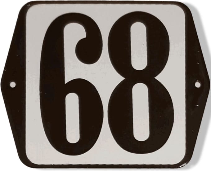 Huisnummer standaard nummer 68