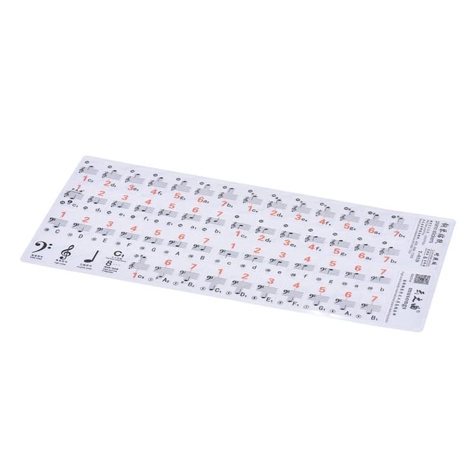 Transparante piano notenbalk sticker voor 37 49 61 88 toetsen toetsenbord gray