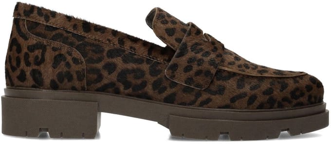 Manfield - Dames - Leopard loafers met pony hair - Maat 41