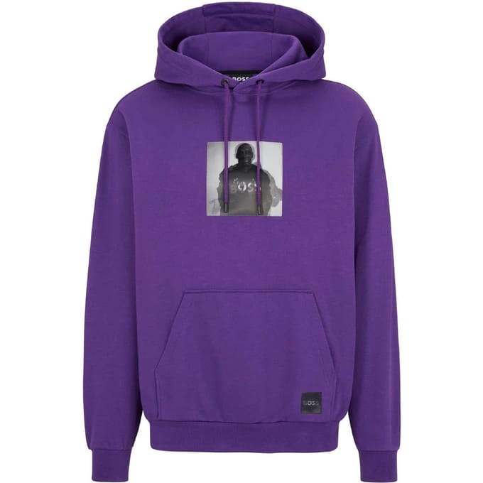 Boss Heren Silhouette Pullover Hoodie (Donkerpaars)