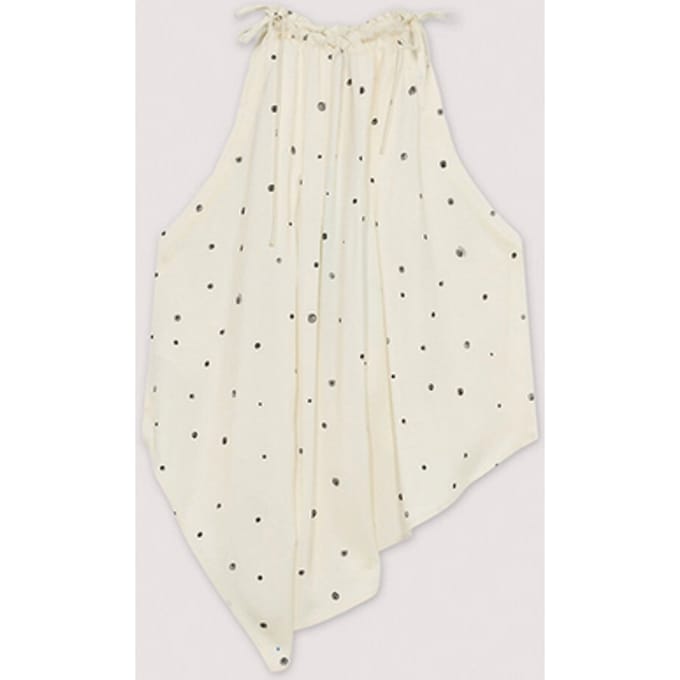 top een polka stippen witte vrouw