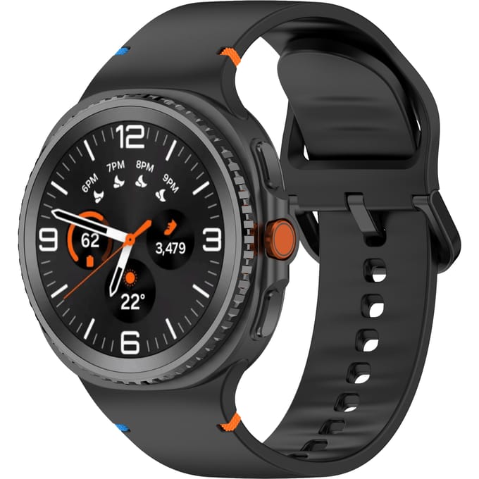 Mocaa Samsung Galaxy Watch8 Siliconen Bandje 44mm Zwart