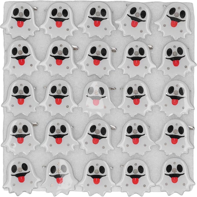 25 Stuks Halloween Broche Pin Kleurrijk Heldere Lichten Knipperend Grappig Plastic Halloween Feest Broches white