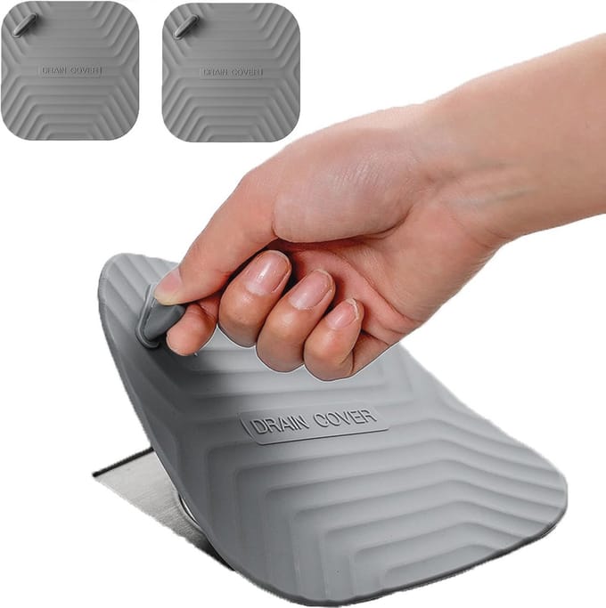 Vierkante Siliconen Douche Afvoer Cover - 15cm Bad Stopper en Afvoer Plug 2 Pack