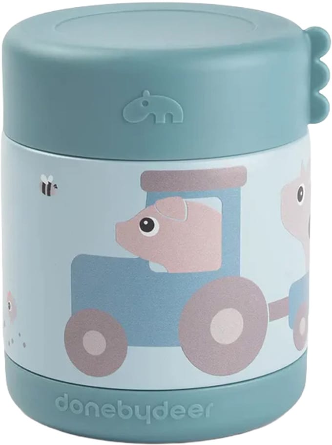 Done By Deer Food Jar - Tiny Farm - Blue - 300 ml