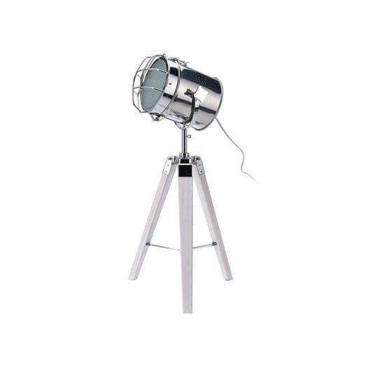 Staande vloerlamp statief Boomi industrieel retro design wit zilver