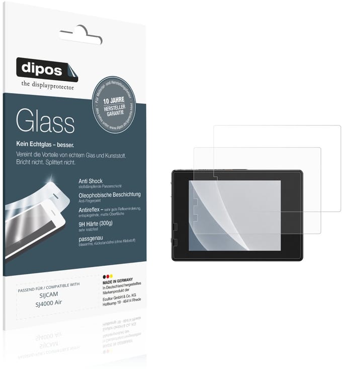 dipos – 2x Matte Pantserfolie geschikt voor SIJCAM SJ4000 Air | 9H Screenprotector