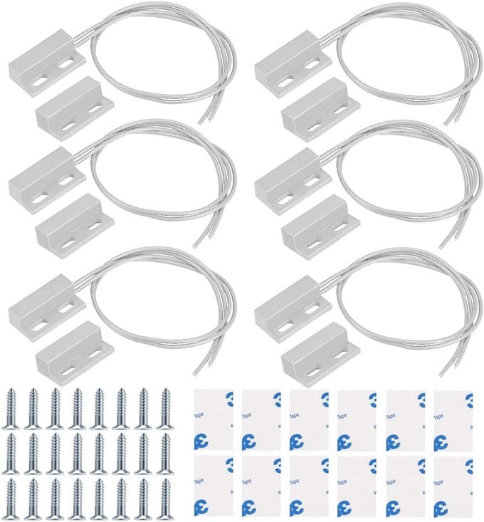 6 Stuks Wit Magnetische Schakelaar Deur Raam Contact Sensor Alarm Reed-schakelaar