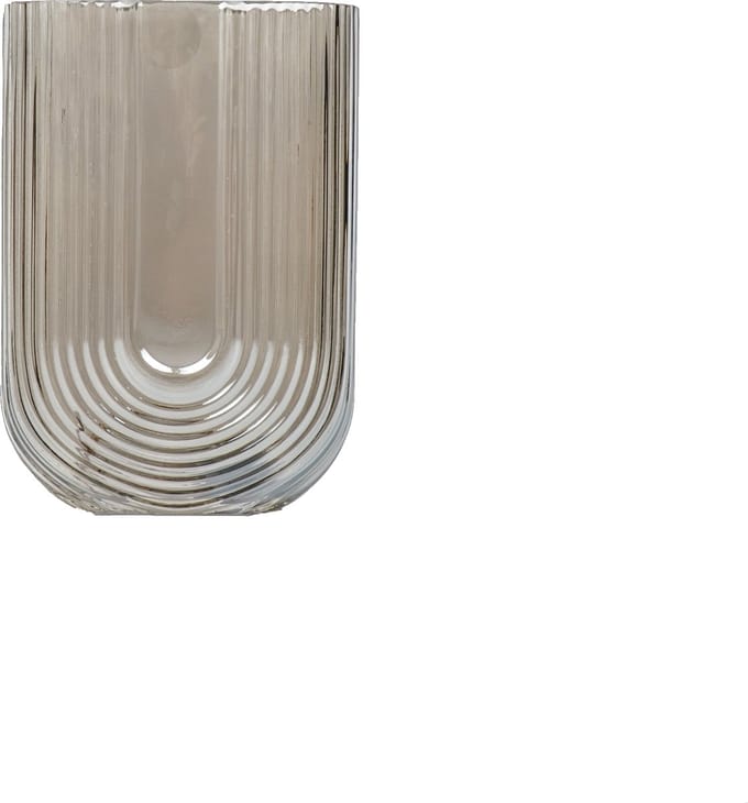 HV Geribbelde U-vorm Vaas-Zwart - 17x8x23cm