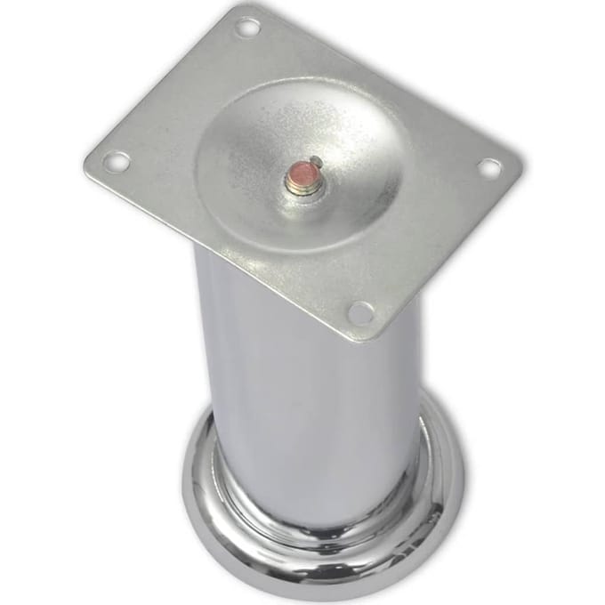 vidaXL - Bankpoten - rond - chroom - 180 - mm - 4 - st