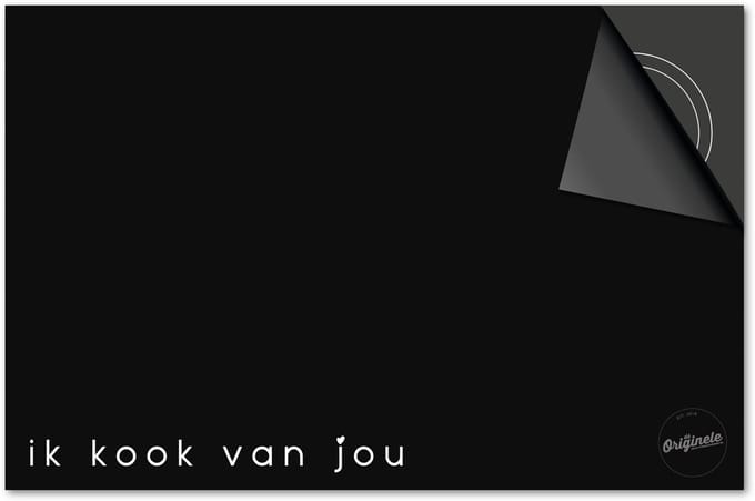 Inductie Beschermer Quote 'Ik Kook' print Exclusief 81x52cm