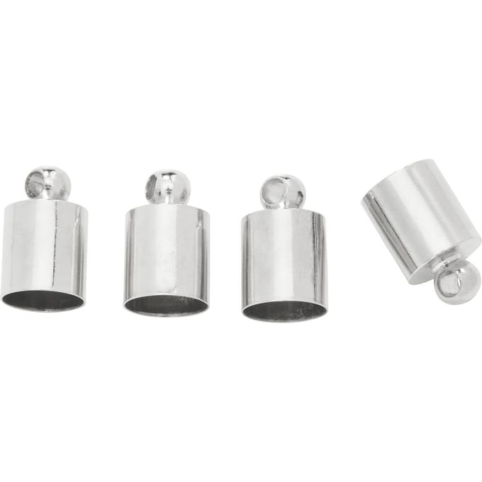 Eindkap voor 5mm Koord – 4 Stuks – Zilverkleurig
