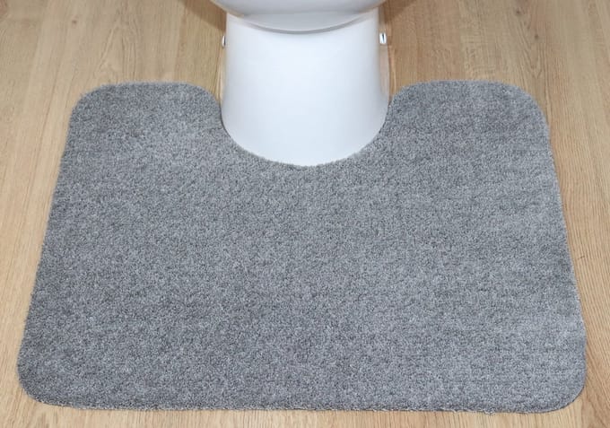 PRIMA - Soft - WC mat - grijs - 50x60cm - antislip - met uitsparing 21cm