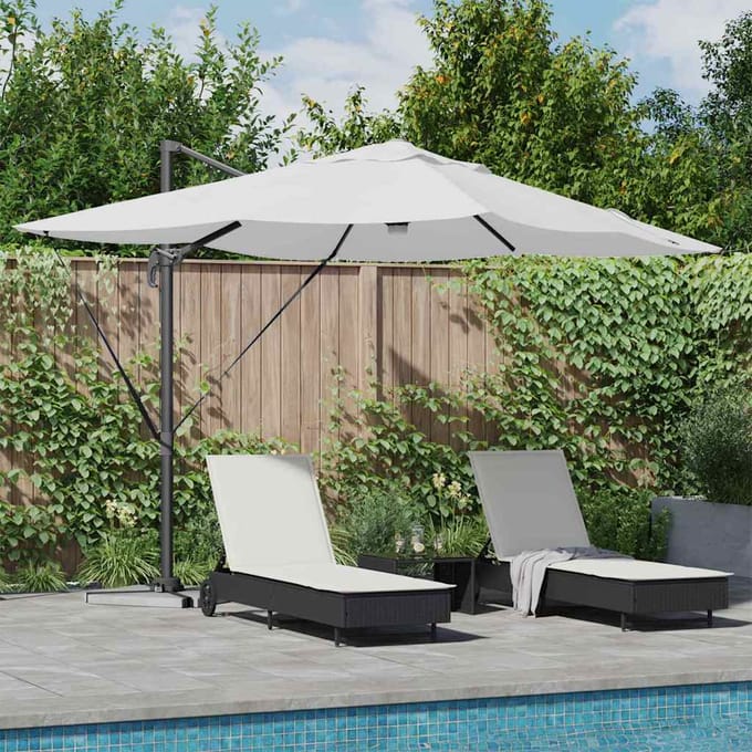 vidaXL - Parasol - Zand - 351 - x - 250 - x - 253 - cm - Polyester - en - Aluminium