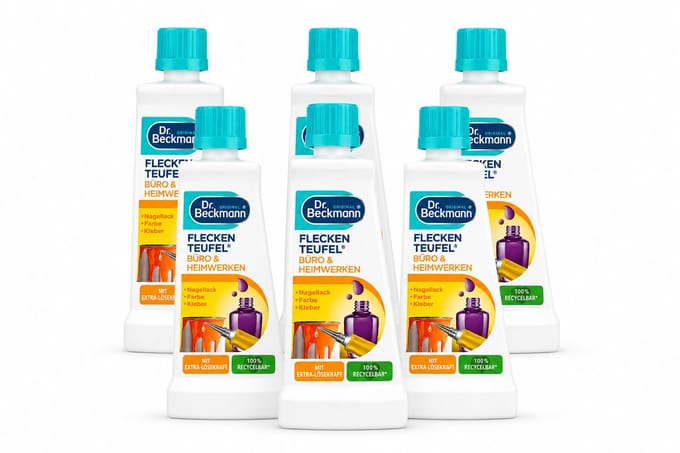 Dr. Beckmann Vlekkenduivel voor Lijm, Verf & Nagellak – Vlekverwijderaar – 6 x 50 ml
