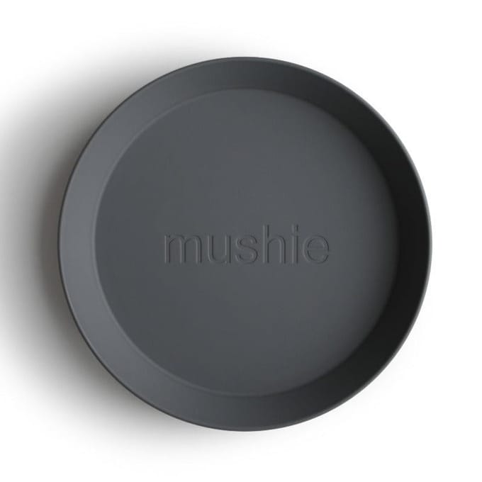 Mushie - Kinderservies Set 2 Borden Rond - Borden - Smoke