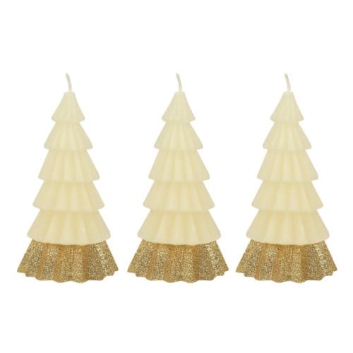 Meri meri kerst - dennenboom kaarsen ivoor à 3 stuks