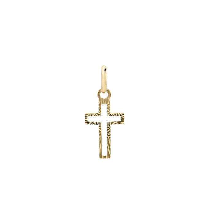Lucardi Dames 9 karaat hanger kruis - Hanger - 9 Karaat - Goudkleurig