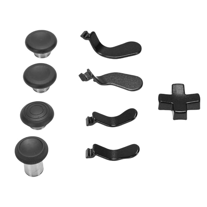 Sticks de pouce en métal de remplacement pour manette Elite Série 2 Core avec 4 magnétiques remplaçables noir