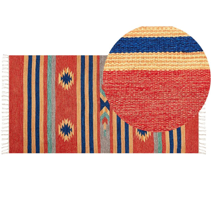 HATIS - Vloerkleed - Meerkleurig - 80 x 150 cm - Katoen
