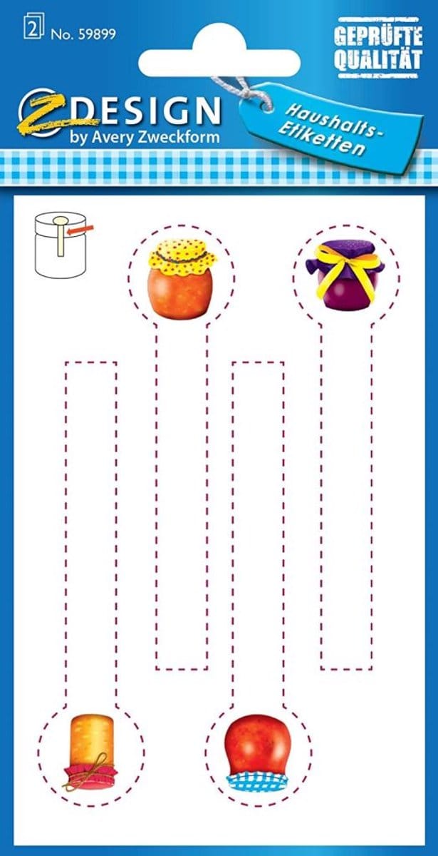 Huishoudelijke etiketten glaszegel 8x stuks