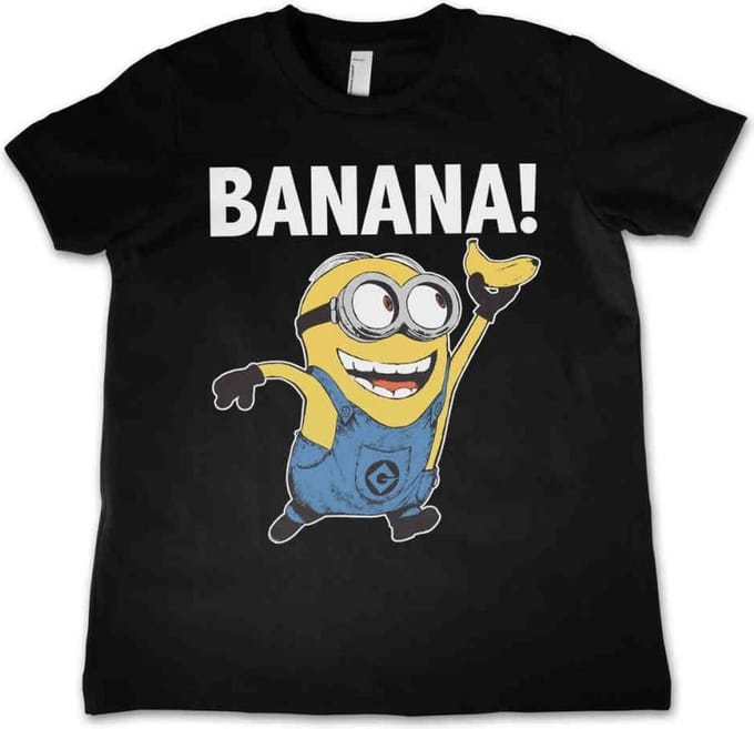 Minions Kinder Tshirt -Kids tm 4 jaar- Banana! Zwart