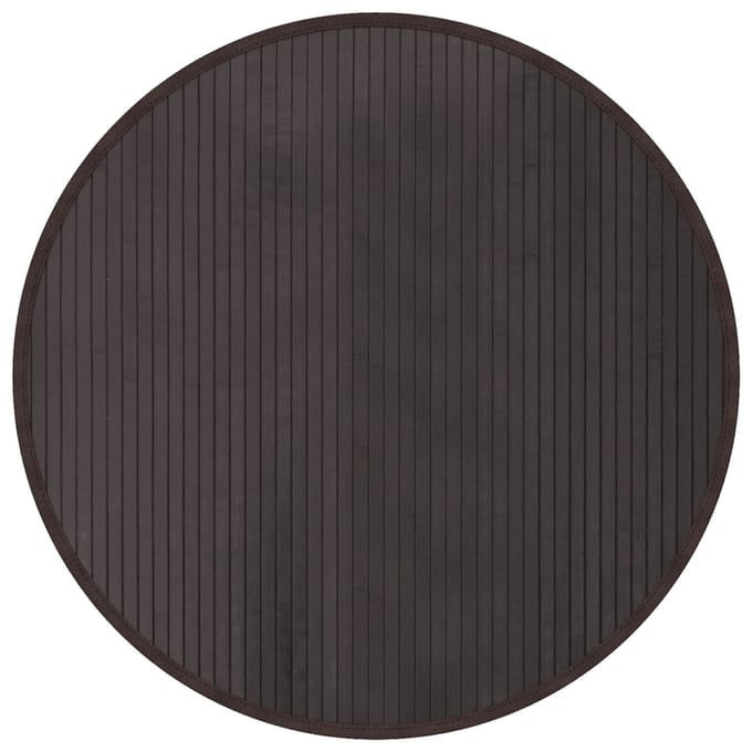 vidaXL - Vloerkleed - rond - 80 - cm - bamboe - donkerbruin