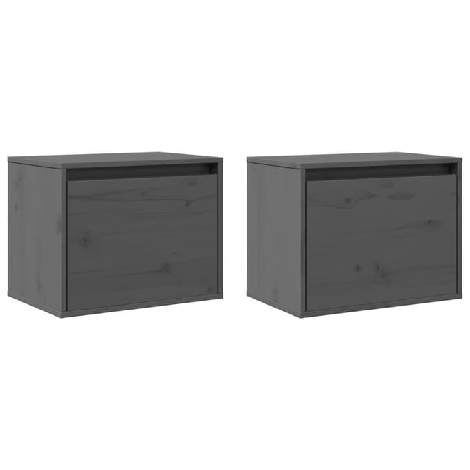 vidaXL - Wandkasten - 2 - st - 45x30x35 - cm - massief - grenenhout - grijs