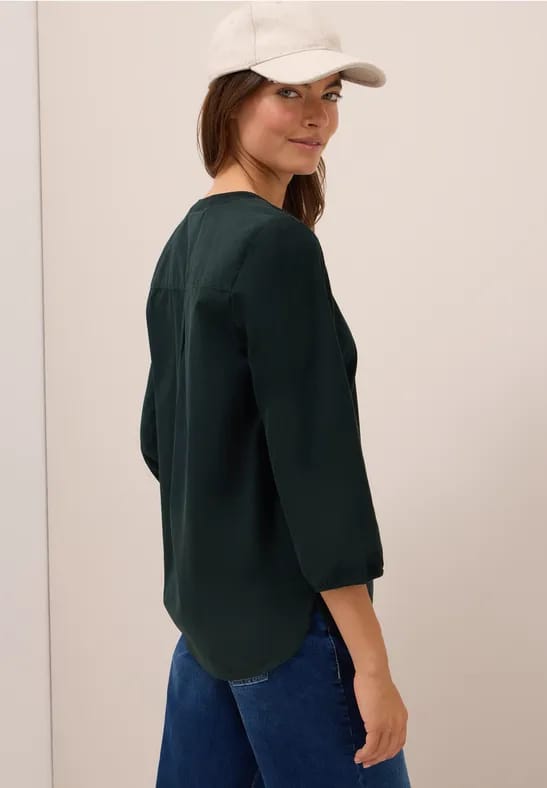 Corduroy blouse met gespleten hals