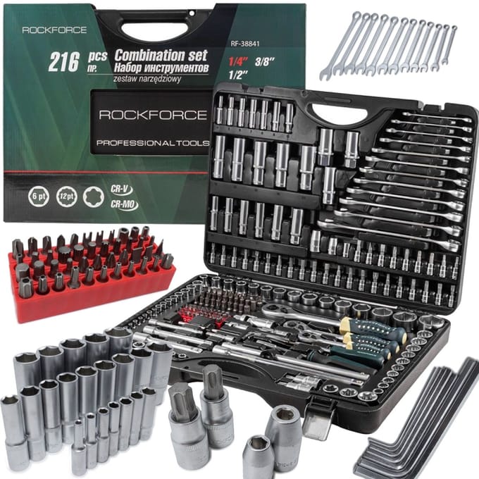 Rockforce RF-38841 - Gereedschapskoffer - 216 Delig - CrMo CrV Staal