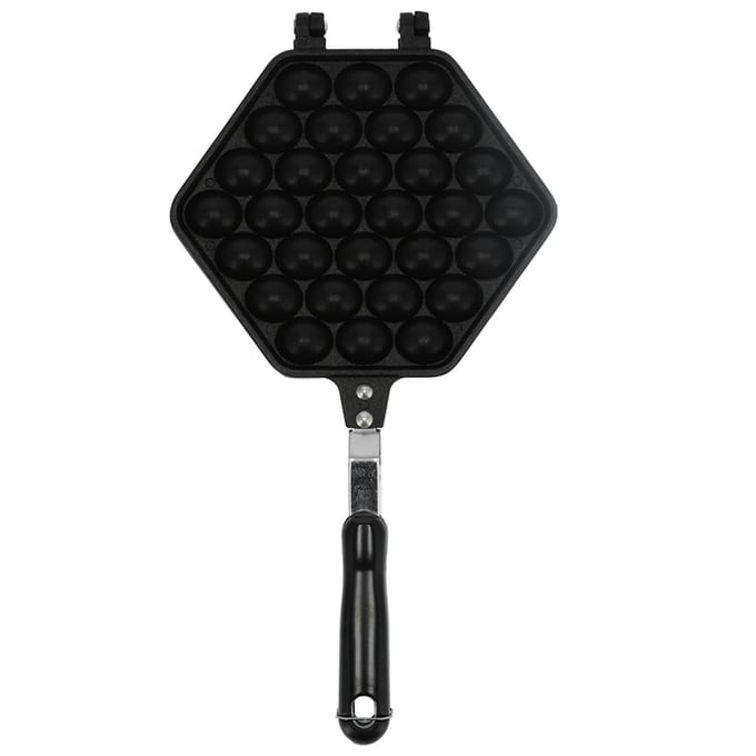 30-Gats Eierwafelmaker Anti-aanbak Aluminiumlegering Eierwafel Vorm Pan voor Thuiskeukengebruik black