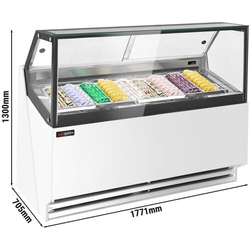 GGM Gastro Eistheke THEO - 1771mm - Umluft - für 9x 5 Liter Eisbehälter - Weiß