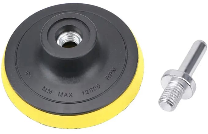 Steunschijf Velcro Medium 125 mm M10 inclusief adapter