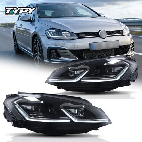 TYPY Sliver LED-projector koplampen voor VW Golf 7 MK7 2013-2017, dagrijlicht, autoaccessoires