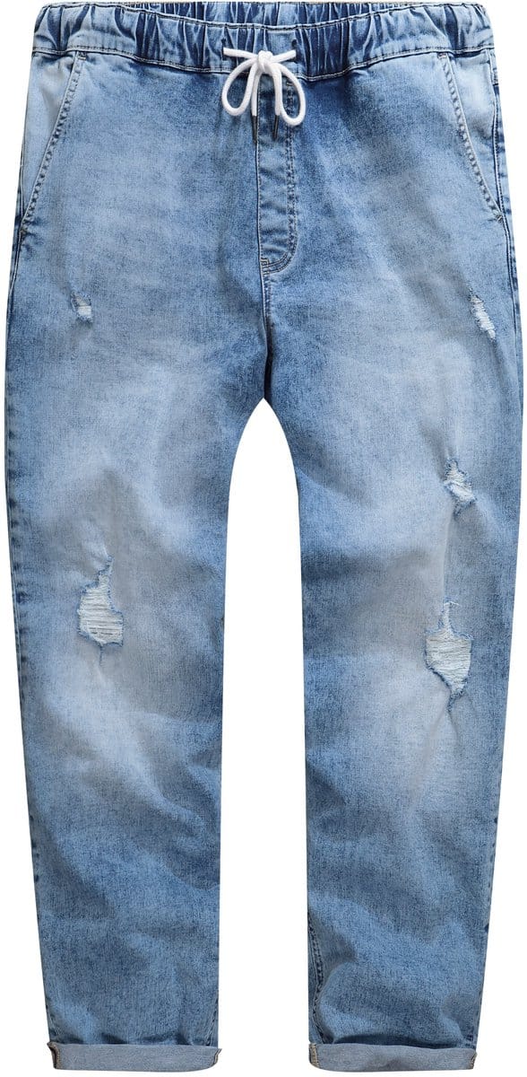 STHUGE - Heren - Jeans FLEXLASTIC® denim destroyed-look vintage - Gebleekt denim - Maat 5XL