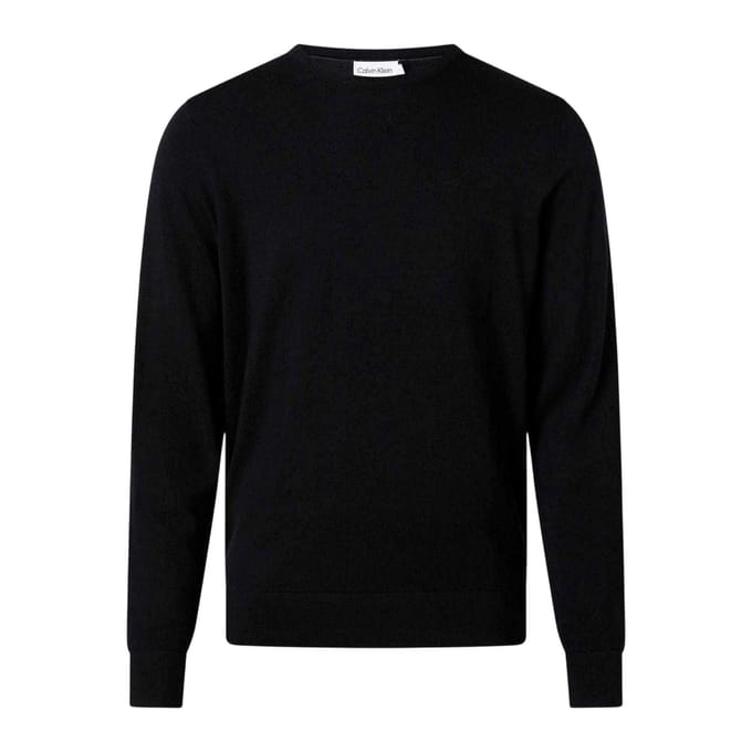 Calvin Klein Heren Merino Wol Trui (Zwart)