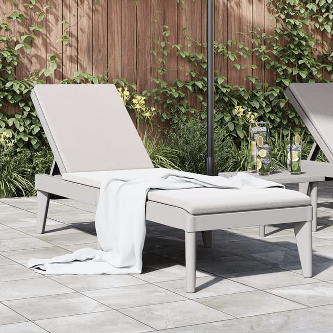vidaXL - Ligbed - 186x60x29 - cm - polypropeen - grijs